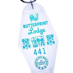 Cosplay for your keys! Butterprint Lodge Keychain Retro Pyrex theme 441 Vintage